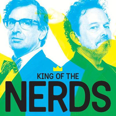 King of the Nerds hosts posing comedically